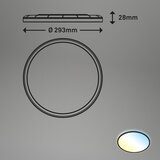 BRILO plafonjera led 18 w 2400 lm cct 2700 - 6500 k 29,3x2,8 cm bcl crna | shoptok.hr