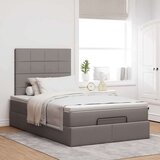 vidaXL Otomanski posteljni okvir z vzmetnico taupe 120x200 cm blago | Shoptok.si