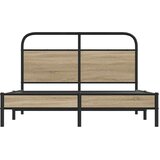 vidaXL Okvir kreveta bez madraca dimljena boja hrasta 120x190cm drveni | shoptok.hr