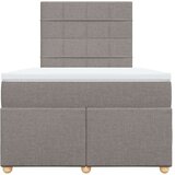 vidaXL Krevet s oprugama i madracem smeđesivi 120 x 190 cm od tkanine | shoptok.hr