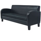  kavč - Sofa - Kanape trosed umetno usnje črne barve, (21726426) | Shoptok.si
