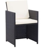 Poli 15-dijelni vrtni blagovaonski set od poliratana crni | shoptok.hr
