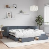  Dnevni krevet na razvlačenje i ladice tamnosivi 100 x 200 cm | shoptok.hr