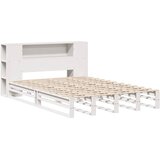 Krevet s regalom za knjige bez madraca bijeli 140x200cm od drva | Eponuda.com