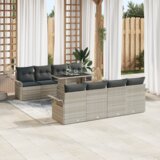  Set sofe za vrt s 9 dijelova s jastucima svjetlosivog poli ratana | shoptok.hr
