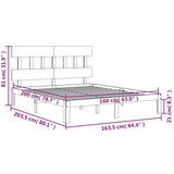  Za krevet s uzglavljem sivi 160 x 200 cm od masivnog drva | shoptok.hr