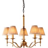 Endon 63627 - Luster na lancu STANFORD 5xE14/40W/230V mesing/bež | Eponuda.com