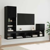 TV zidne jedinice S LED lampica Crni hrast Konstruirano drvo | shoptok.hr