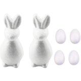  Set for painting styrofoam decorations 2 bunnies 4 eggs paints | shoptok.hr
