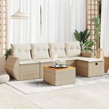 vidaXL 6-dijelni set vrtnih sofa s jastucima bež od poliratana | shoptok.hr