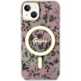  originalni guess ovitek flowers GUHMP14SHCFWSP z magsafe za iphone 14 6.1 - roza | Shoptok.si