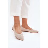 Boto Mesh Fabric Ballet Flats Women's Beige Sarina | Shoptok.si