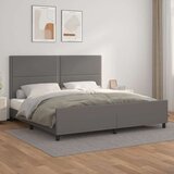  Posteljni okvir z vzglavjem siva 200x200 cm umetno usnje, (20903952) Cene