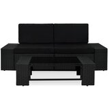Maison Chic Seti vrtnega pohištva - Vrtna garnitura - Vrtni pohištvo set 3-delna poli ratan črna, (21820568) | Shoptok.si