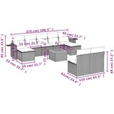 vidaXL 10-dijelni set vrtnih sofa s jastucima bež od poliratana | shoptok.hr