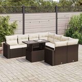 vidaXL 9-dijelni set vrtnih sofa s jastucima poliratan smeđi | shoptok.hr