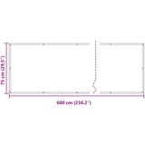  Balcony ekran Svijetlo siva i bijela. 75 x 600 cm | shoptok.hr