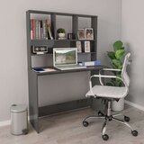 vidaXL Radni stol s policama visoki sjaj sivi 110x45x157 cm iverica | shoptok.hr