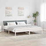  Okvir kreveta s uzglavljem Bijela i svijetlosiva 200 x 200 cm | shoptok.hr