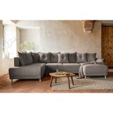 Miuform Svjetlo smeđa sklopiva kutna garnitura od samta (s lijevim kutom/u obliku slova "U") Lazy Lukka – | shoptok.hr