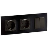  Legrand-Dvostruka kućna SCHUKO utičnica 250V/16A i dvostruki prekidač br. 5 NILOE Cene