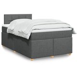 vidaXL Box spring postelja z vzmetnico temno siva 120x200 cm blago | Shoptok.si