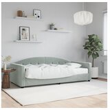 vidaXL Dnevni krevet s madracem svjetlosivi 90 x 200 cm baršunasti | shoptok.hr