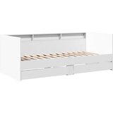 vidaXL Dnevna postelja s predali bela 90x190 cm inženirski les, (21081941) Cene