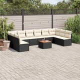 vidaXL 11-dijelni set vrtnih sofa od poliratana s jastucima crni | shoptok.hr