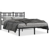 Metalni okvir za krevet s uzglavljem crni 120x190 cm | shoptok.hr