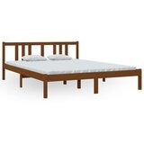 Furnova Posteljni okvir medeno rjav iz trdnega lesa 150x200 cm, (21938711) | Shoptok.si