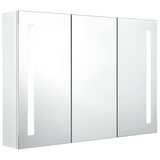  LED kupaonski ormarić s ogledalom 89 x 14 x 62 cm sjajni bijeli | shoptok.hr