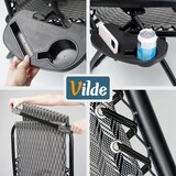 Vilde 489357 Zero Gravity sklopiva vrtna ležaljka do 120 kg s naslonom i držačem – siva | shoptok.hr