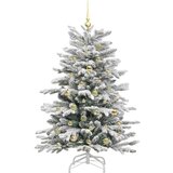 vidaXL Umetno Zložljivo Božično Drevo Bela 150 cm PE in PVC | Shoptok.si
