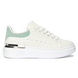 Shelvt White women's sneakers with a green element | shoptok.hr