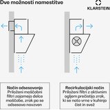 Klarstein SleekAir kosa kuhinjska napa | Režim ekstrakcije i recirkulacije zraka | Elegantan dizajn | 720 m³/h | 90 cm | shoptok.hr