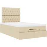 Otomanski krevet madracem i LED krem 120x190 cm tkanina | shoptok.hr
