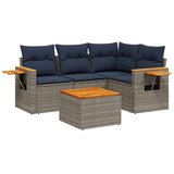 vidaXL 5-dijelni set vrtnih sofa od poliratana s jastucima sivi | shoptok.hr