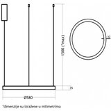 Vesta 356 VISILICA-CRNA-48W-4000K-f580*1500mm | ePonuda.com