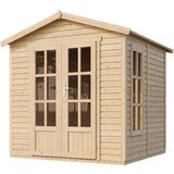 Timbela Lesena vrtna hiša - H233x233x222 cm/4 m² - Vrtna pisarna s podom in bitumenskimi ploščicami - M351FB+H351FBBLACK, (21999126) | Shoptok.si