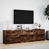  ormarić s LED svjetlima boja hrasta 180x34x50 cm drveni | shoptok.hr