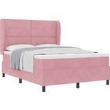vidaXL Postelji z vzmetjo in vzmetnico Roza 140x200 cm Žamet, (22052019) | Shoptok.si