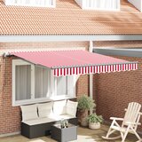 vidaXL avtomatska retraktibilna tenda rdeča in bela 300x250 cm | Shoptok.si