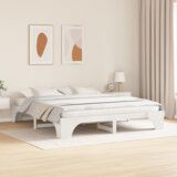  Krevetni okvir Bijela Masivno drvo 200 x 200 cm Minimalistički | shoptok.hr