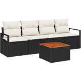  Vrtna garnitura od 5 komada s jastučićima crni poli ratan akacija | shoptok.hr