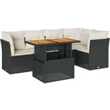 vidaXL 6-dijelni set vrtnih sofa s jastucima crni od poliratana | shoptok.hr