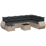 Maison Chic Seti vrtnega pohištva - Vrtna garnitura - Vrtni pohištvo set 9-delna z blazinami siv poli ratan, (21798060) | Shoptok.si