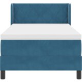 Box Spring Krevet s Madracem Tamnoplavi 100x200 cm Baršun | shoptok.hr