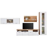 Mömax Viseča Vitrina Auris, Bela, Barva Hrasta | Shoptok.si
