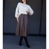 Gemre Brown long skirt decorated with an animal motif belt Hanie | Shoptok.si